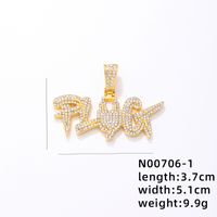 Hip-hop Rock Animal Cross Letter Stainless Steel Alloy Copper Plating Inlay Rhinestones Jewelry Accessories sku image 54