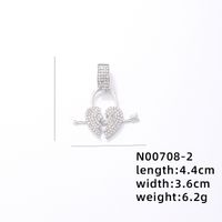Hip-hop Rock Animal Cross Letter Stainless Steel Alloy Copper Plating Inlay Rhinestones Jewelry Accessories sku image 29