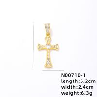 Hip-hop Rock Animal Cross Letter Stainless Steel Alloy Copper Plating Inlay Rhinestones Jewelry Accessories sku image 33
