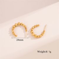 1 Pair Simple Style Irregular Round Plating Stainless Steel 18K Gold Plated Ear Studs main image 4