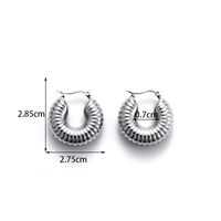 1 Pair Simple Style C Shape Water Droplets Plating Stainless Steel 18k Gold Plated Ear Studs main image 4