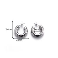 1 Pair Simple Style C Shape Water Droplets Plating Stainless Steel 18k Gold Plated Ear Studs main image 3