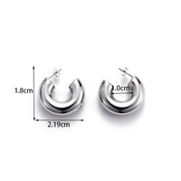1 Pair Simple Style C Shape Water Droplets Plating Stainless Steel 18k Gold Plated Ear Studs main image 5