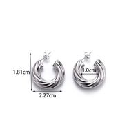 1 Pair Simple Style C Shape Water Droplets Plating Stainless Steel 18k Gold Plated Ear Studs main image 7