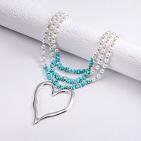 Elegant Heart Shape Imitation Pearl Beaded Gold Plated Silver Plated Women's Pendant Necklace main image 9