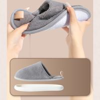 Unisex Casual Basic Solid Color Round Toe Cotton Slippers main image 3