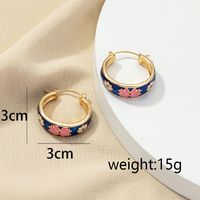 1 Pair Drip Glazed Flower Earrings Flower Wheel Harajuku Style Pastoral Women's Fashion Cold Wind Vintage Earrings main image 6
