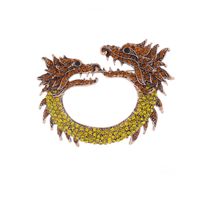 Rétro Style Vintage Dragon Alliage Placage Incruster Strass Femmes Broches 1 Pièce main image 7