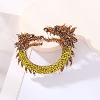 Rétro Style Vintage Dragon Alliage Placage Incruster Strass Femmes Broches 1 Pièce main image 4