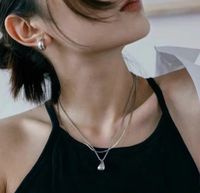 Ig Style Simple Style Solid Color Sterling Silver Plating 18k Gold Plated White Gold Plated Pendant Necklace main image 1