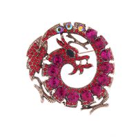 Vintage Style Dragon Alloy Plating Inlay Rhinestones Women's Brooches 1 Piece main image 6