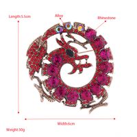 Style Vintage Dragon Alliage Placage Incruster Strass Femmes Broches 1 Pièce main image 2