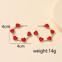Jewelry Wholesale A Pair Of Drip-glazed Love Fashion Earrings main image 7