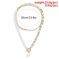 Simple Style Round Imitation Pearl Alloy Wholesale Pendant Necklace main image 7