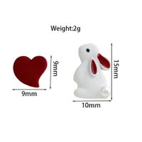 1 Pair Cute Sweet Rabbit Heart Shape Plating Inlay Alloy Artificial Pearls Ear Studs main image 2