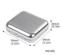 Stainless Steel Square Silver Simple Portable Mini Ashtray main image 2