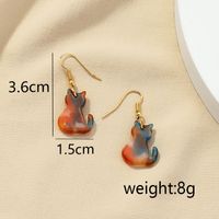 Korean Cartoon Creative Earrings Cute Cat Color Asymmetric Earrings main image 7