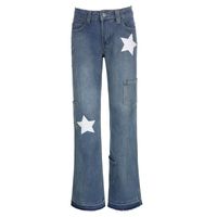 Women's Street Casual Retro Star Full Length Jeans sku image 4