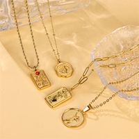Ig Style French Style Flower Stainless Steel Plating 18k Gold Plated Pendant Necklace main image 4