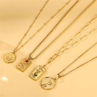 Ig Style French Style Flower Stainless Steel Plating 18k Gold Plated Pendant Necklace main image 3