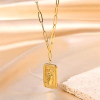 Ig Style French Style Flower Stainless Steel Plating 18k Gold Plated Pendant Necklace main image 5