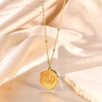 Ig Style French Style Flower Stainless Steel Plating 18k Gold Plated Pendant Necklace main image 6