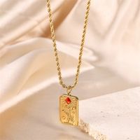 Ig Style French Style Flower Stainless Steel Plating 18k Gold Plated Pendant Necklace main image 7