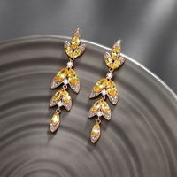 1 Pair Elegant Xuping Sweet Flower Plating Inlay Alloy Artificial Gemstones 18k Gold Plated Drop Earrings main image 6