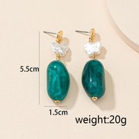 Fashion White Irregular Butterfly Pearl Green Acrylic Earrings main image 7