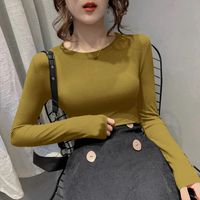 Women's T-shirt Long Sleeve T-shirts Casual Solid Color main image 3