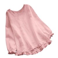 Women's Blouse Long Sleeve Blouses Ruffles Simple Style Solid Color main image 6