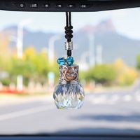 Simple Multi-color Transparent Geometric Pattern Crystal Car Interior Car Air Conditioning Vent Perfume Bottle Hanging Ornaments main image 6
