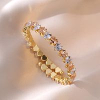 Lady Solid Color Copper Plating Inlay Zircon Gold Plated Bangle sku image 21