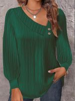 Women's Blouse Long Sleeve Blouses Button Simple Style Solid Color main image 5