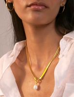 Ig-stil Einfacher Stil Einfarbig Sterling Silber Überzug 18 Karat Vergoldet Halskette main image 5