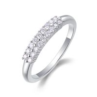 Elegant Geometrisch Einfarbig Sterling Silber Gra Überzug Inlay Moissanit Ringe sku image 1