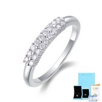 Elegant Geometric Solid Color Sterling Silver Gra Plating Inlay Moissanite Rings sku image 9