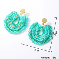 1 Pair Retro Ethnic Style Bohemian U Shape Beaded Handmade Plating 201 Stainless Steel Glass Drop Earrings sku image 1