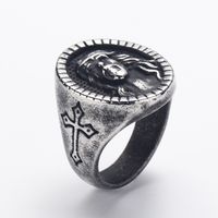 Punk Geometric Titanium Steel Polishing 18K Gold Plated Men's Rings sku image 21