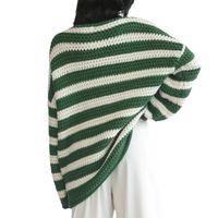 Women's Sweater Long Sleeve Sweaters & Cardigans Simple Style Stripe main image 2