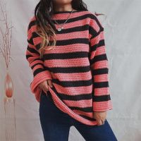 Women's Sweater Long Sleeve Sweaters & Cardigans Simple Style Stripe sku image 5