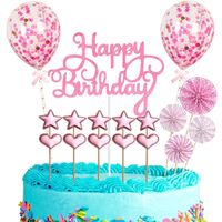 Birthday Cute Letter Star Paper Indoor Party Cake Decorating Supplies main image 3
