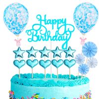 Birthday Cute Letter Star Paper Indoor Party Cake Decorating Supplies main image 4