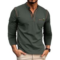 Men's Hoodies Long Sleeve Button Casual Solid Color main image 3