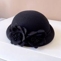 Women's Vintage Style Sweet Flower Crimping Bowler Hat sku image 1