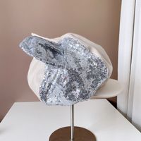 Women's Casual Cute Cat Sequins Wide Eaves Beret Hat sku image 2