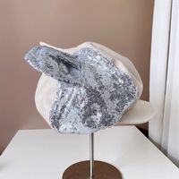 Women's Casual Cute Cat Sequins Wide Eaves Beret Hat main image 5