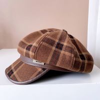 Femmes Style Simple Plaid Avant-toit Large Chapeau Béret sku image 3