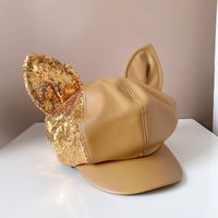 Women's Casual Cute Cat Sequins Wide Eaves Beret Hat main image 1