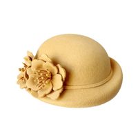 Women's Vintage Style Sweet Flower Crimping Bowler Hat main image 3